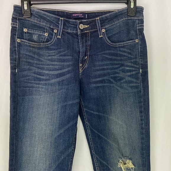 Levi’s Super-low 518 Flared Distressed Jean Size 9M - Picture 2 of 11